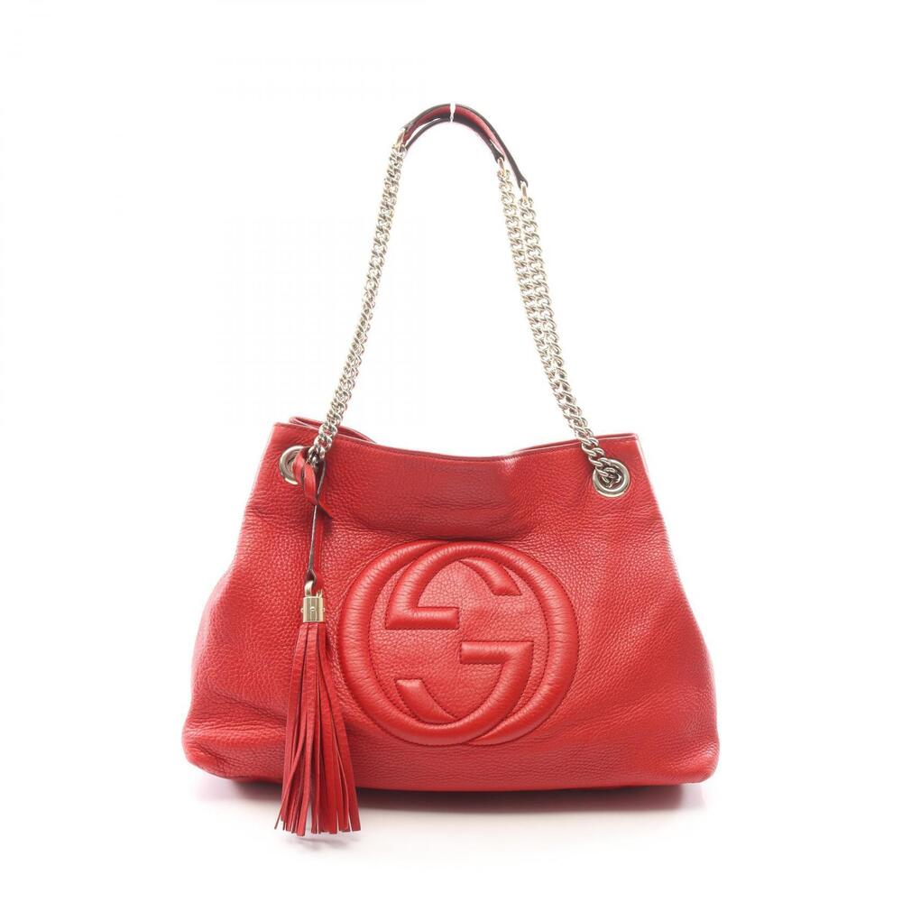 Gucci Soho Interlocking GG Shoulder Bag Leather Red